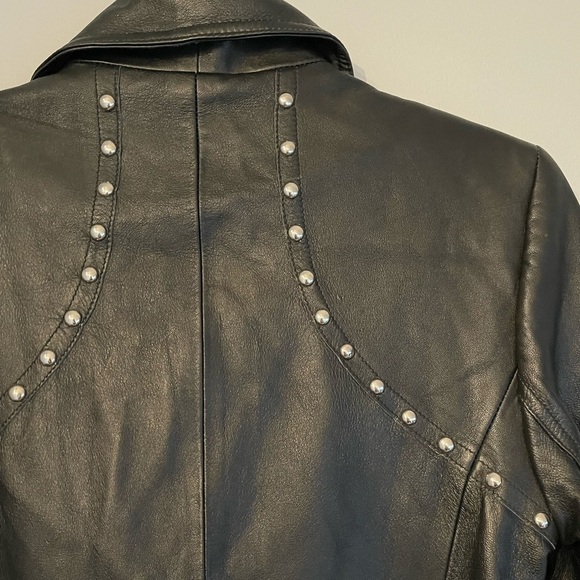 BCBGMAXAZRIA Leather Studded Moto Jacket - Picture 5 of 10